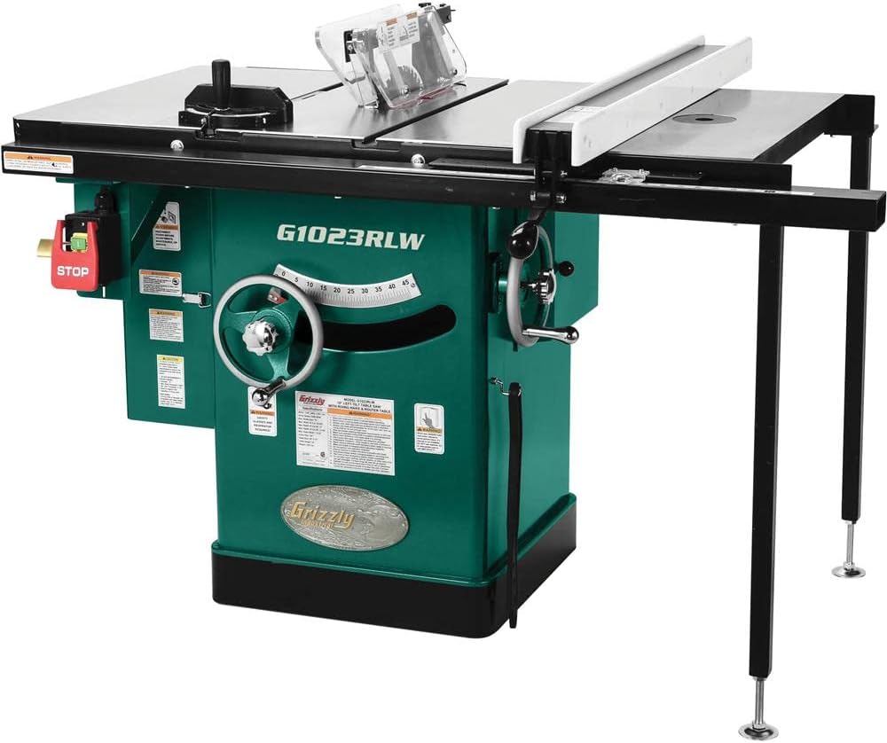 Grizzly 10" 240V Cabinet Table Saw with Built-in Router Table - G1023RLW