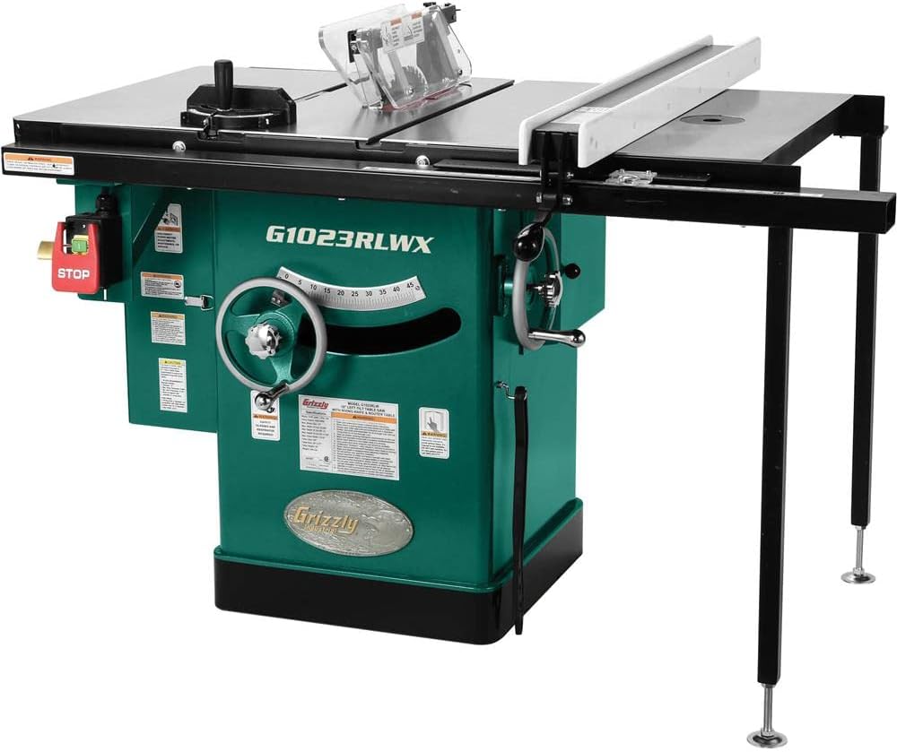 Grizzly 10" 240V Cabinet Table Saw with Built-in Router Table - G1023RLWX