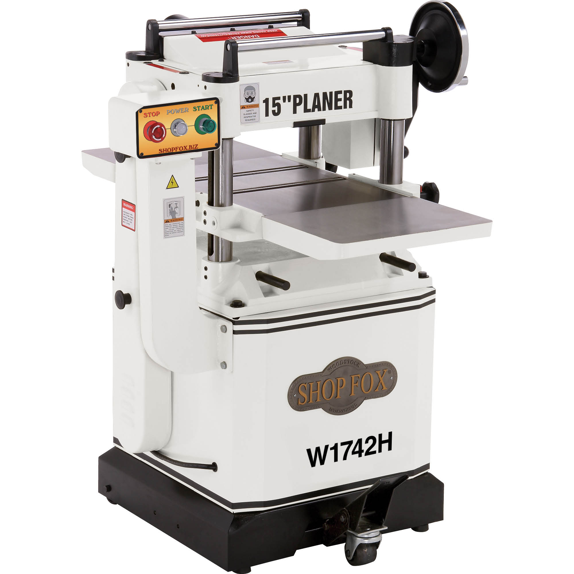 Shop Fox 15" Planer with Mobile Base and Helical Cutterhead - W1742H